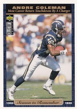 Andre Coleman San Diego Chargers 1996 Upper Deck Collector's Choice NFL Season to Remember #73